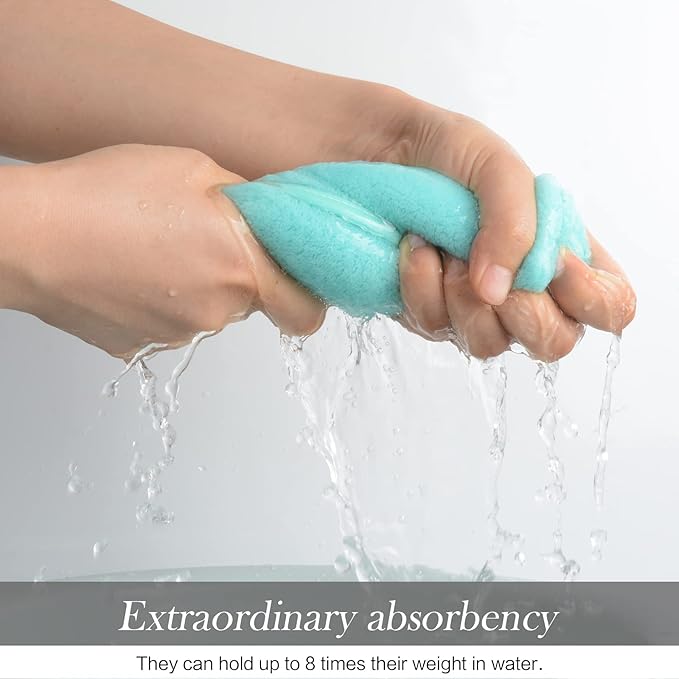 SINLAND Absorbent Coral Velvet Washcloth Ultra Soft Microfiber Face Towels 12 x