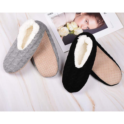 Panda Bros 2 Pairs Slipper Socks For Women With Grippers, Fuzzy Womens Slipper Socks With Non Slip Bottoms, Cozy Warm House Slippers