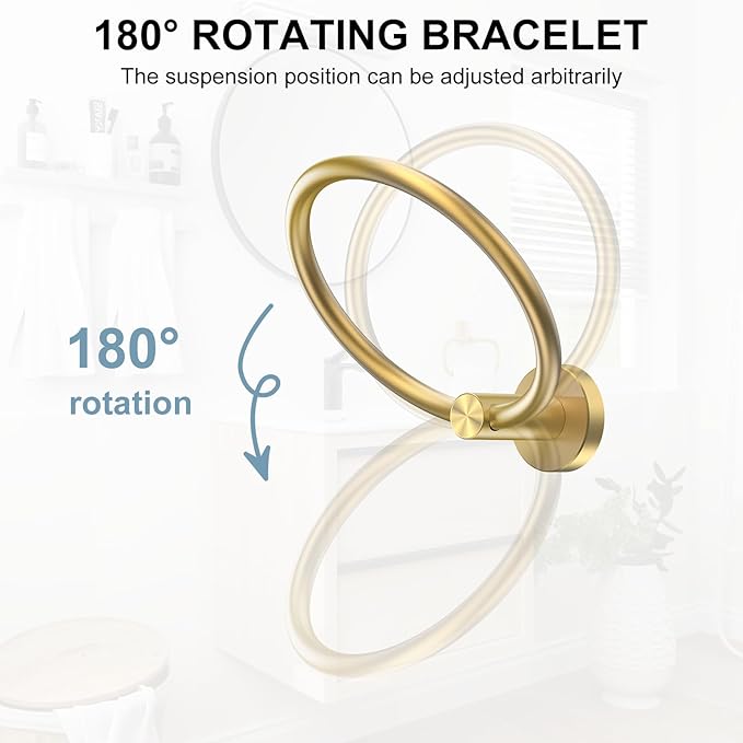 SetSail Towel Holder Screw-in Gold Towel Ring