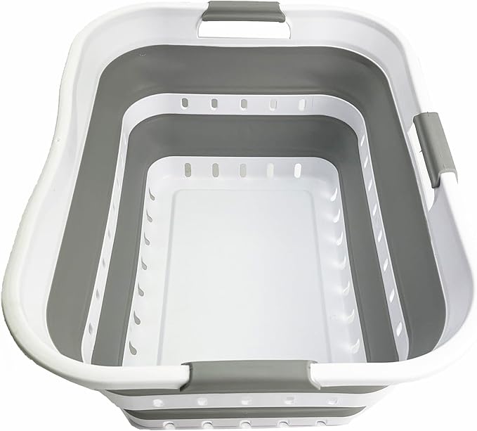 SAMMART 42L Collapsible Plastic Laundry Basket