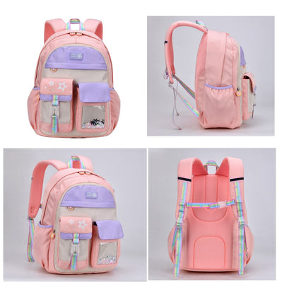 VIDOSCLA Cute Coloful Casual Daypack for Girls,Teens Elementary School Backpack,Primary Book Bags forTeens Gradient purple-L