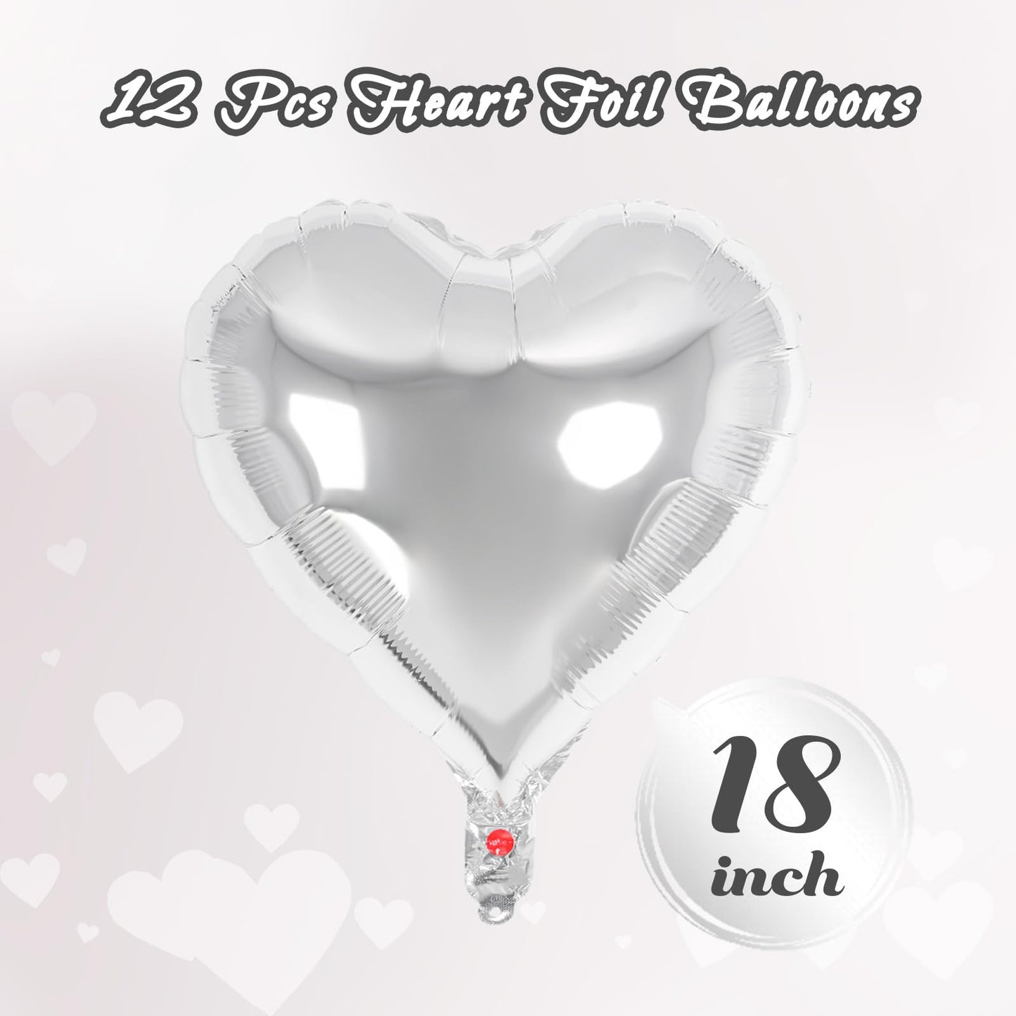 12 Pcs Red Heart Balloons,18 Inch Heart Foil Balloons Love Balloon Valentine Balloon for Birthday Party Wedding Engagement Party Baby Shower Valentine Day Decorations (red)