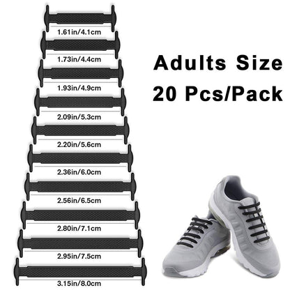 HOMAR No Tie Shoelaces for Kids and Adults Stretch Silicone Elastic No Tie Shoe Laces