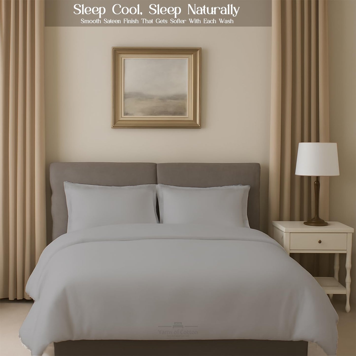 Sleeper Sofa Bed Sheet, 100% Cotton 400 Thread Count, 4 Piece Set, Deep Pocket Fitted Sheet, Soft Wrinkle Free & Breathable, Luxury Hotel Quality, Fits Up to 6 Inch Mattress (Full, Light Grey)