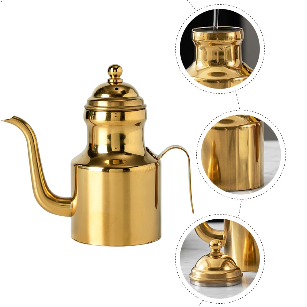 CARMELIT Stainless Steel Oil Bottle, 18oz Olive Oil Dispenser with Drip Free Spout, Kitchen Sauce Container (500 ml)
