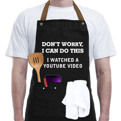 REHAVE Funny Gift for Men, Women, Dad, Anniversary, Christmas Gifts for Husband, Boyfriend, Brother, Uncle, Unique Birthday Grilling Gift, Father's Day Gifts from Daughter Son – BBQ Cooking Chef Apron