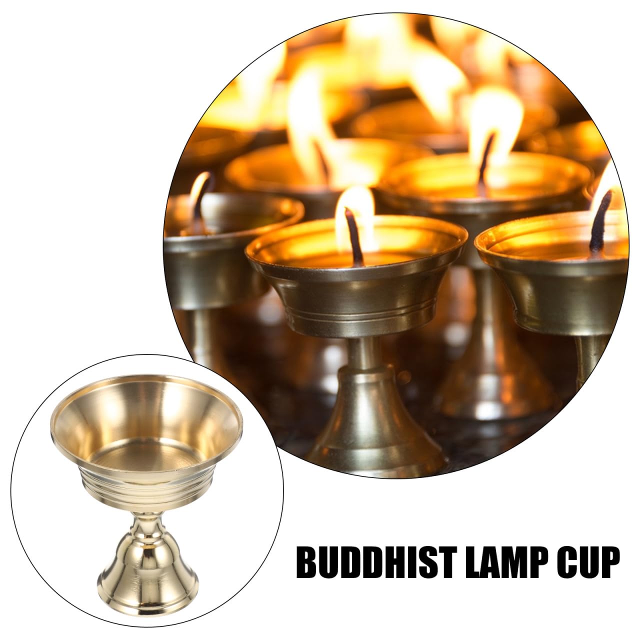 Tibetan Buddhist Supplies Temples: Oil Burner Ghee Lamp Butter Lamp Holder 2pcs Brass Tibetan Tealight Holder Golden Cup Oil Lamp Buddhist Altar Supplies for Home Temple Housewarming Gift