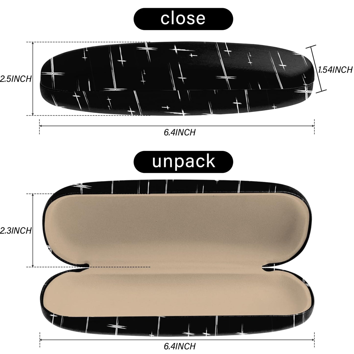 Zewurtuw Eyeglass Case Hard Shell Sunglasses Protective Eyeglasses Holder Box with Cleaning Cloth for Women Girls Men Cute Aesthetic-Cross