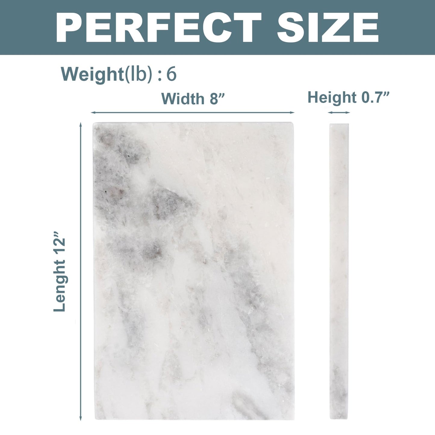 BCS Natural Marble Cutting Boards for Kitchen - 12" x 8" Multi-Purpose Pastry Marble Tray Cheese Board Marble Slab for Counter, Bathroom Perfume Tray Jewelry Candle Plate (Namib Fantasy)