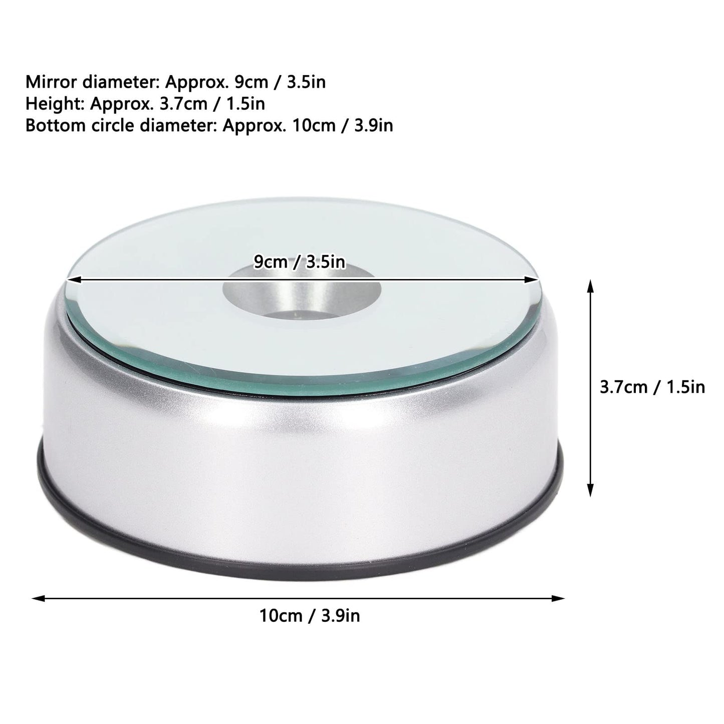 Hapivida LED Light Base, 360° Display Stand Light Rotating Display Base 80 Seconds Per Lap 3D Glass Crystal Art