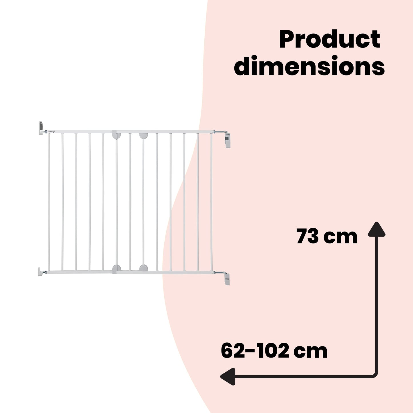 Safety 1st Wall Fix Extending, Safety Gate, Door and Stair Gate, Baby Gate also suitable for Dogs, Six Months to Two Years, Metal White (Pack of 1)