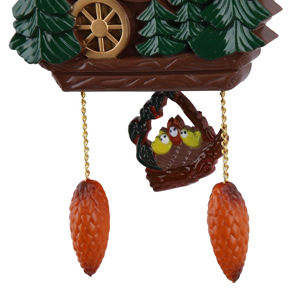AUNMAS Cuckoo Clock with Sound, Traditional Style Wooden Quartz Movement, Wall Mount Tabletop Display Grandfather Clock for Home Office Decor