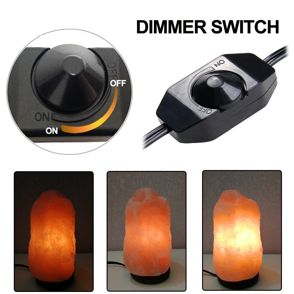 haraqi Himalayan Salt Lamp Cord and Bulb with Dimmer Switch,Original Replacement Cord Bulb for Salt Rock Lamps, 6ft Cord
