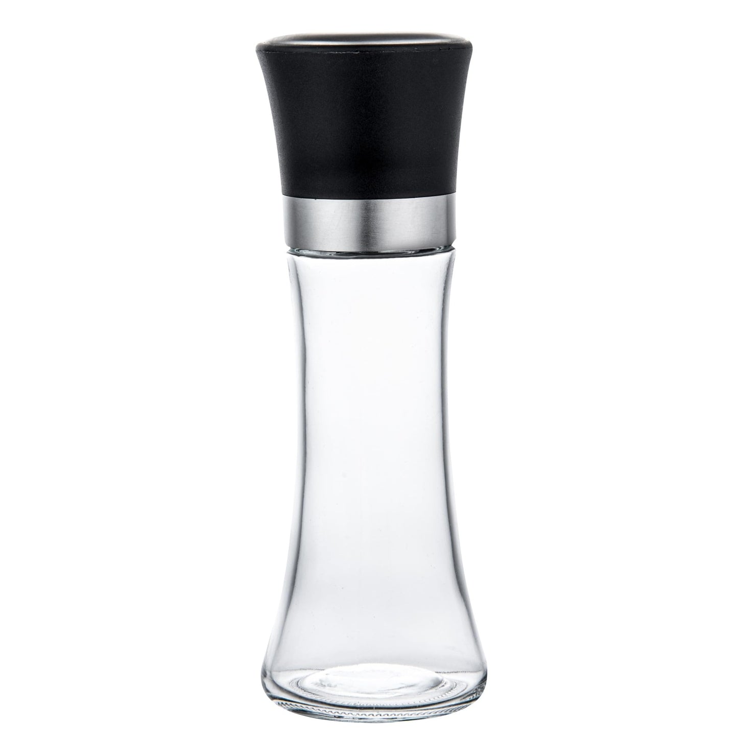 Restaurantware Vetri 6.3 Ounce Pepper Shaker, 1 Salt Shaker - Included Lid Cover, Clear Finish, Glass Spice Shaker, Refillable, Dishwashable