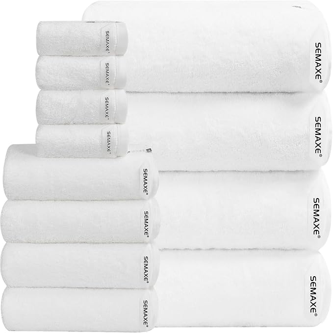 SEMAXE 12-Piece Family Bathroom Towel Set