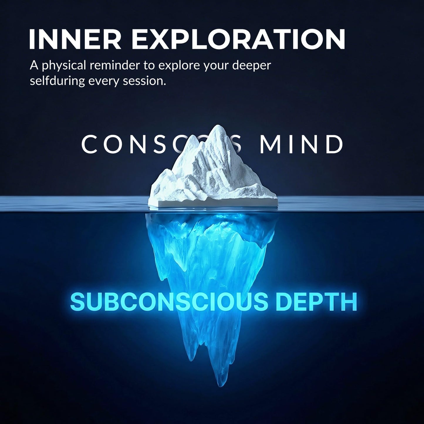 Calming Iceberg Essential Oil Stone Diffuser & Mood Lamp, Silent Flameless Aromatherapy Night Light, Minimalist Zen Decor for Stress Relief, Mindfulness & Meditation Gift (Glacier Blue)