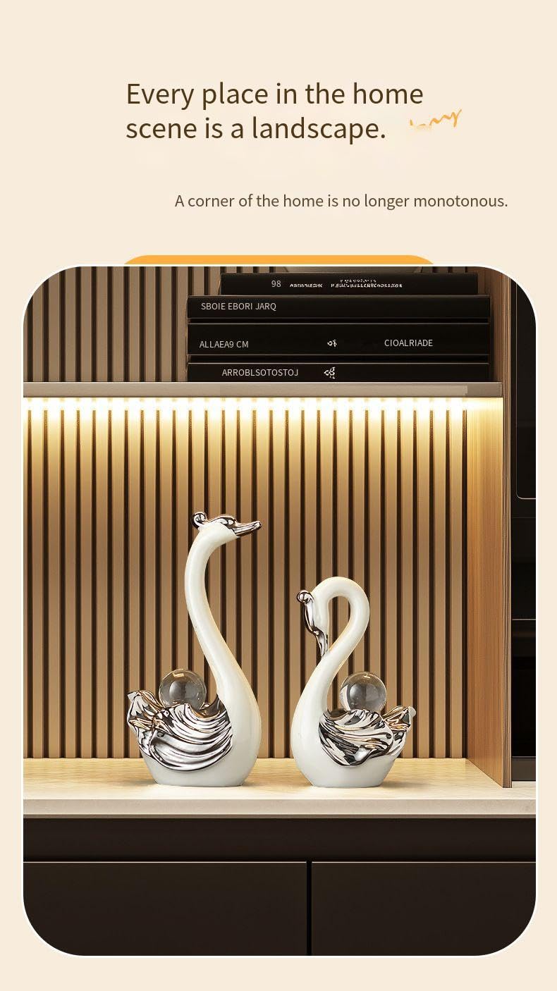 SENROR Crystal Swan Pendant Living Room Light Luxury Luxury Wine Cabinet TV Cabinet Premium Feel Decorative Wedding Gift for New Man 0