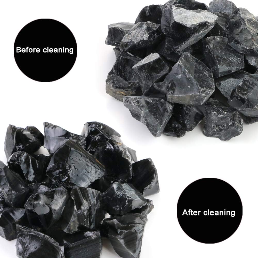 Fireboomoon 2lb/950g Rough Natural Black Obsidian Stones Raw Gemstone Crystal Rock for Cabbing,Tumbling,Cutting,Polishing,Lapidary,Wire Wrapping,Healing Reiki,Jewelry Making,Home Decoration(Black)
