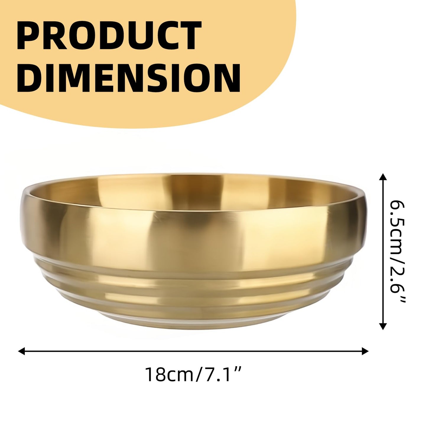 Rliguanrui 7.4 inch Gold Decorative Bowl for Home Decor - Modern Fruit Bowl for Kitchen Counter, Key Catch All & Entryway Table Centerpiece, Stylish Golden Finish
