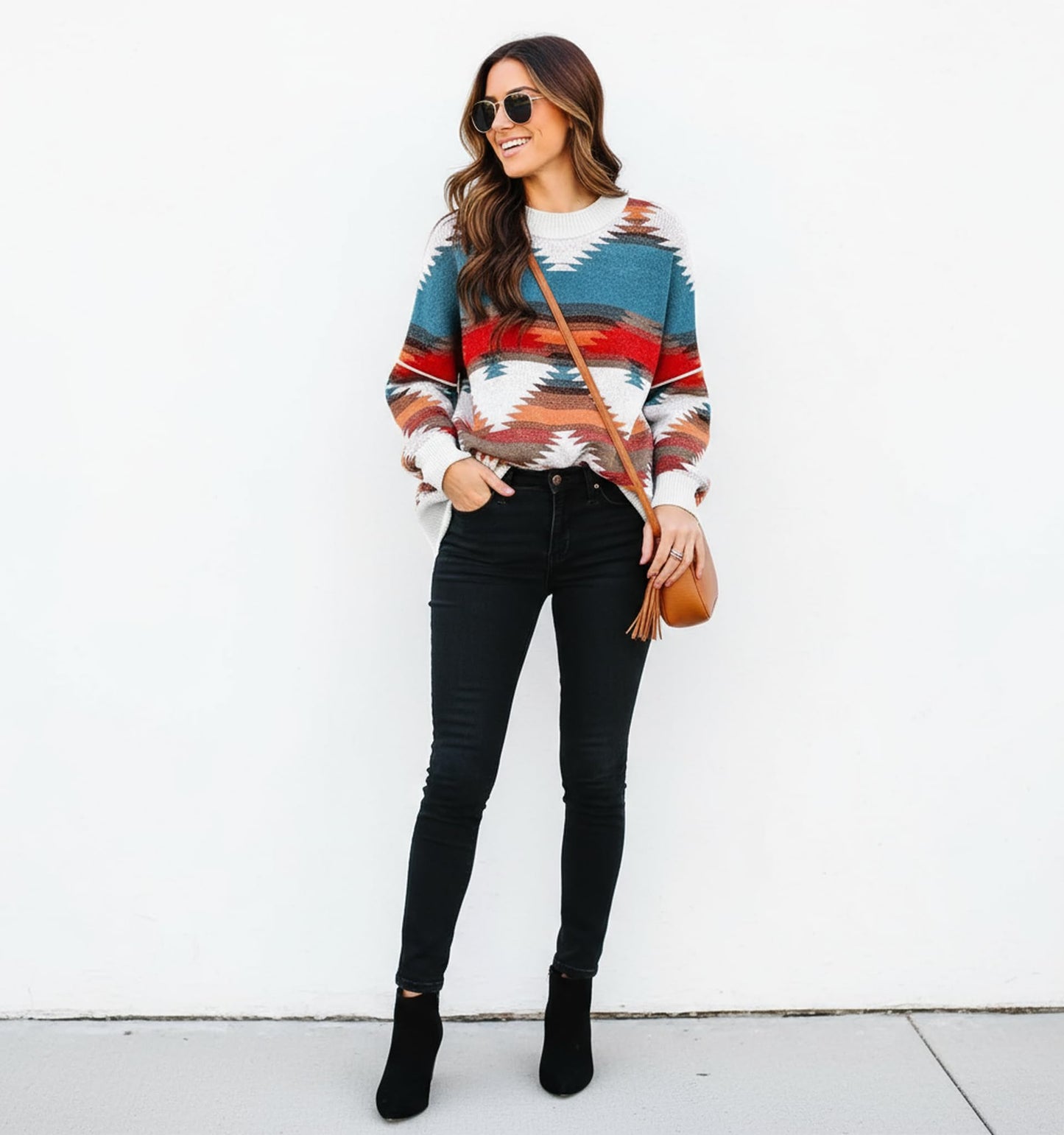 ETCYY Womens Oversized Sweaters Fall 2025 Fashion Clothes Trendy Batwing Sleeve Colorblock Striped Knit Pullover Tops