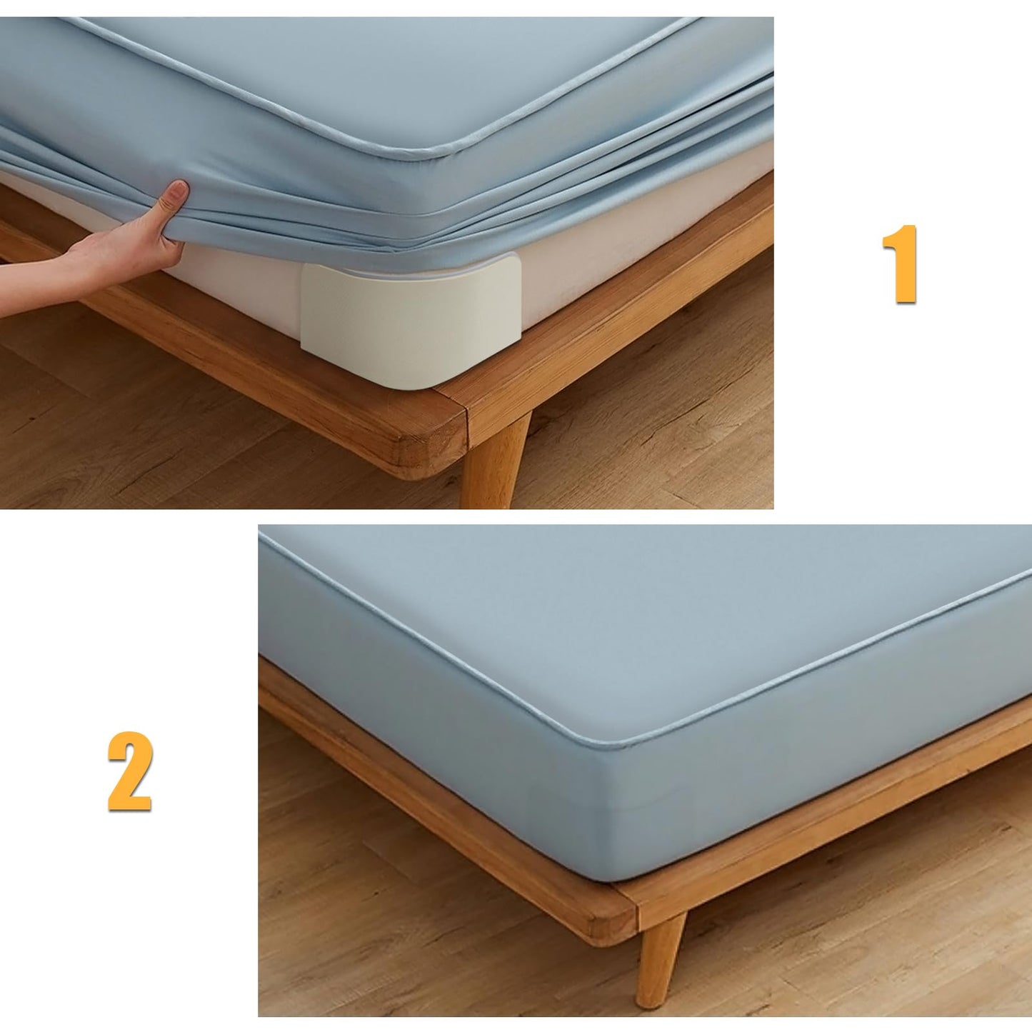 SANKOYO 4 PCS Bed Sheet Holder, Bed Sheet Grippers, Discrete Heavy Duty Bed Sheet Tightener, Non Slip Corner Sheet Grippers Keep Sheets Firm & Tight.