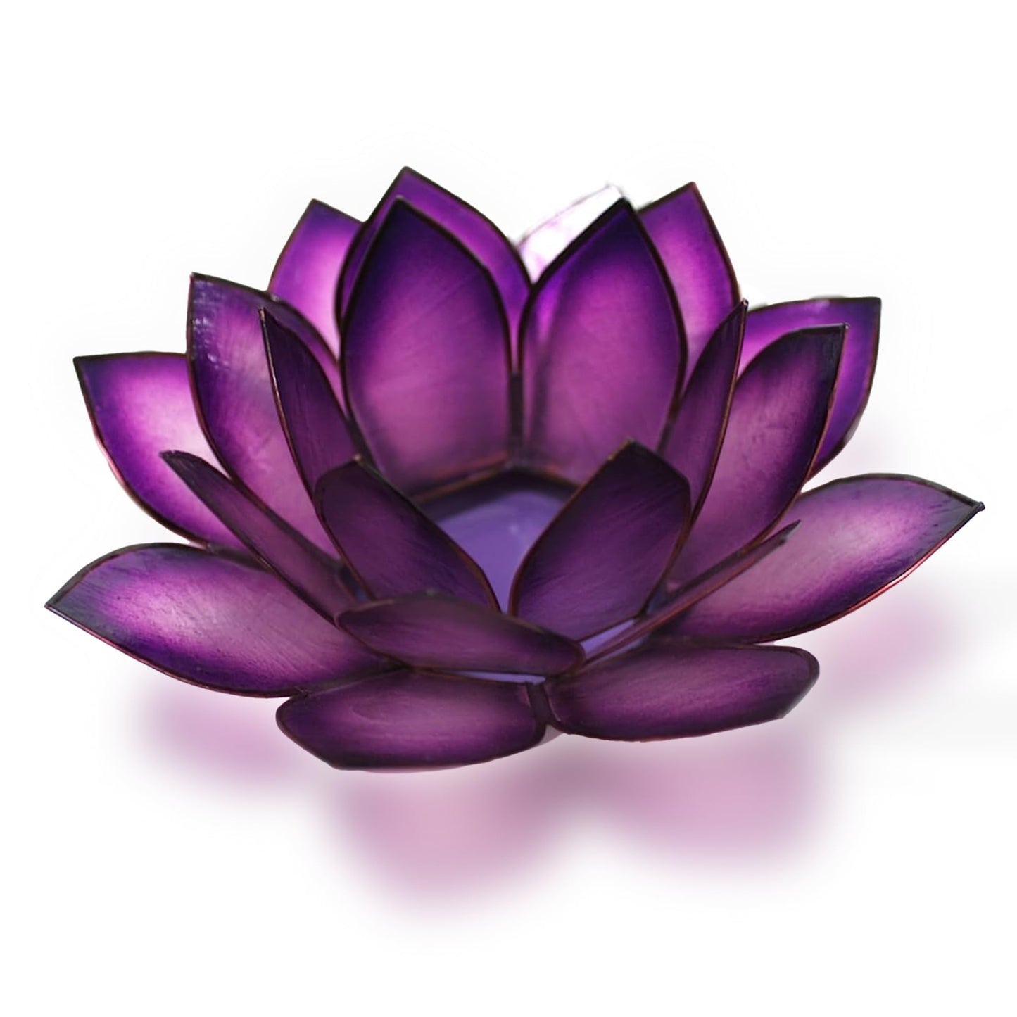 Om Gallery Capiz Shell Lotus Flower Decor Tealight Candle Holder for Serene Ambiance -Decorative Candle Holders for Meditation and Relaxation, Passion