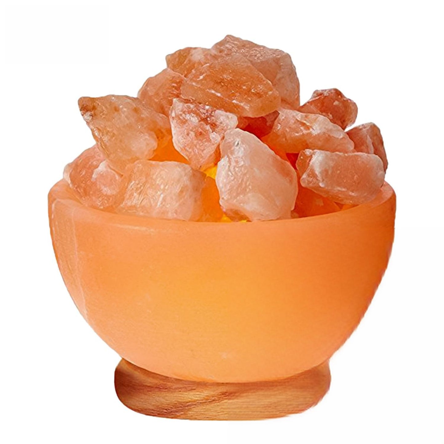 Himalayan Glow Pink Salt Bowl Night Lamp with Crystal Himalayan Salt Chunks | Hand-Carved Himalayan Salt Lamp for Air Purification and Relaxing Ambiance
