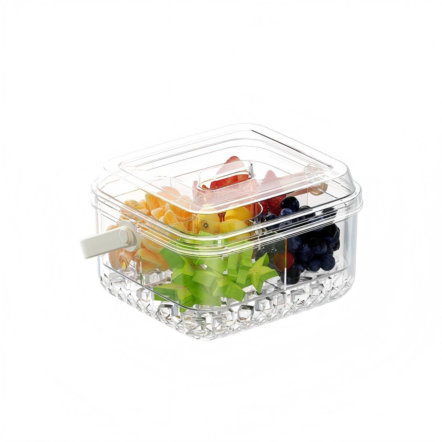 Small Premium Chilled Serving Tray with Lid for Parties,Cold Dish Perfect for Fruits,Veggies,Shrimp Cocktail - Keeps Food Cool,Ice Chilled Party Platter for Vegetables,Snacks,Candy and Appetizers