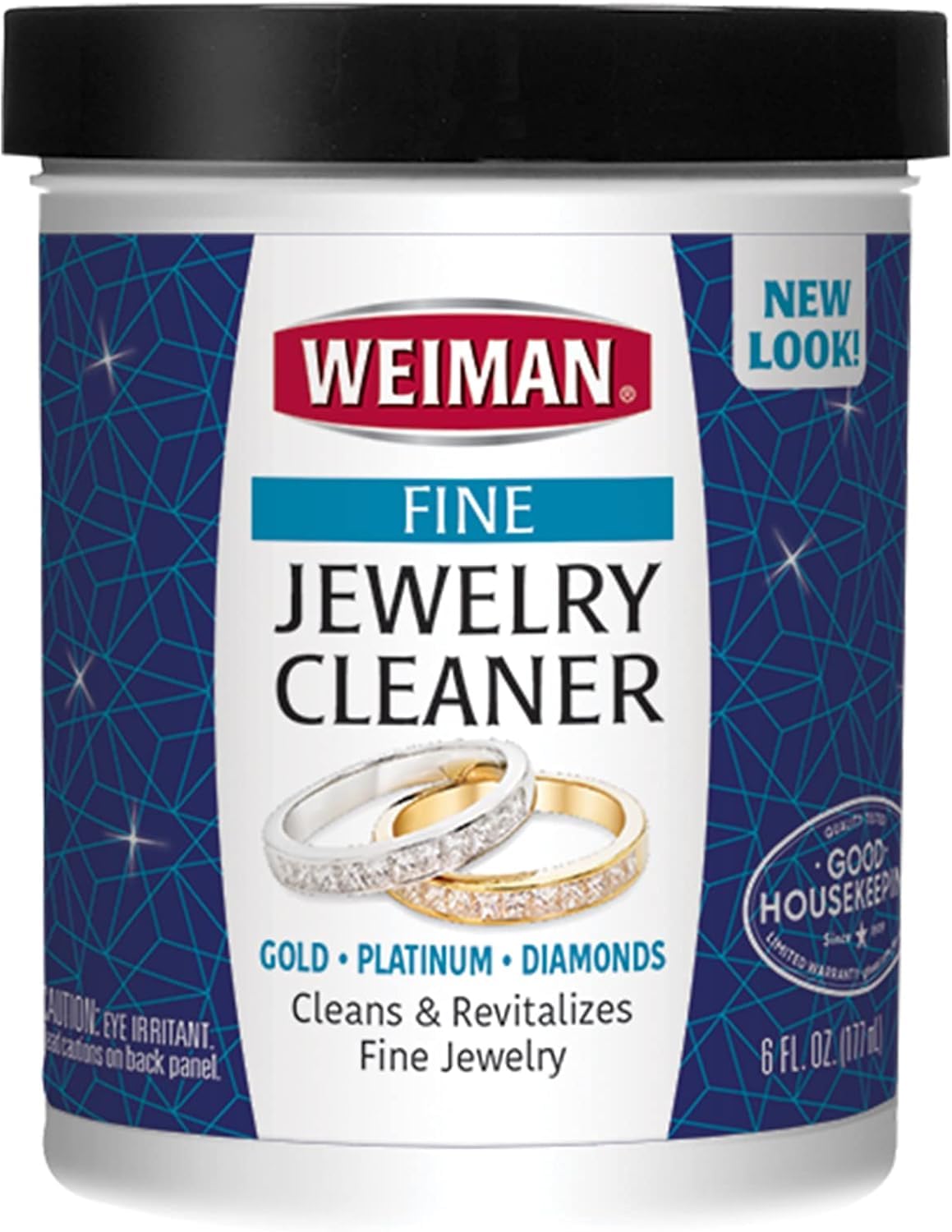 Weiman Fine Cleaner Liquid with Cleaning Brush – Restores Shine & Brilliance to Gold, Platinum, Precious Gemstones & Diamond Jewelry, 6 Oz, Multi, 177 ml (Pack of 1)