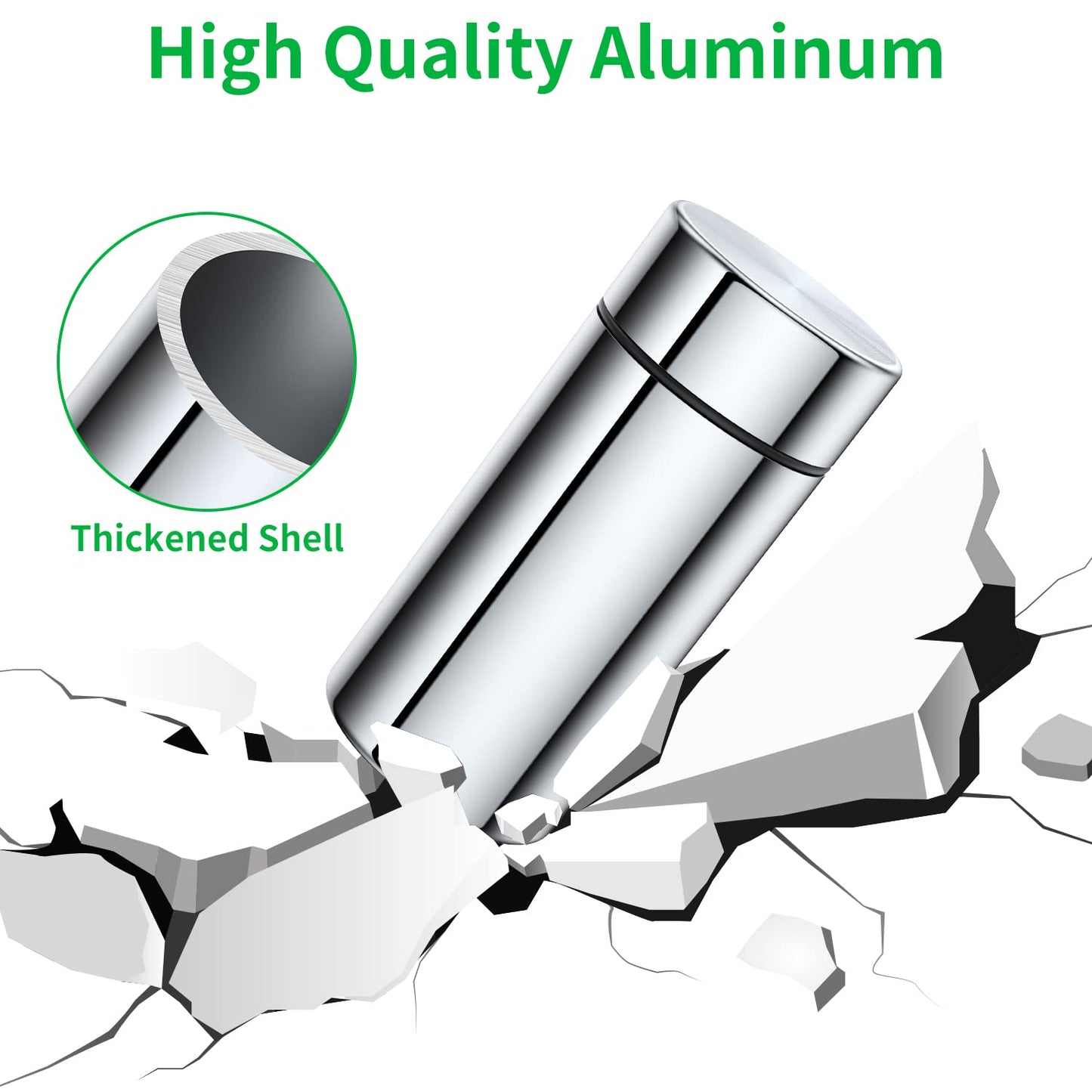 TecQach Portable Aluminum Storage Jar 3-Pack,Airtight Smell Proof Container, Metal Waterproof Small Bottle Multipurpose Container for Coffee & Teas, Herb Spices Container Screw-Top Lid Lock Odor