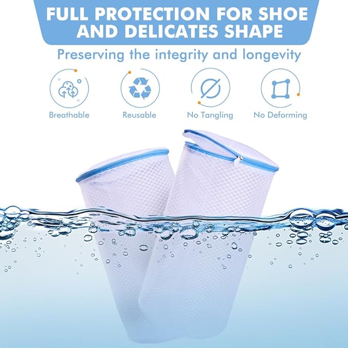 2 Pack Shoes Wash Bags, Shoe Washing Machine Bag, shoe laundry bag