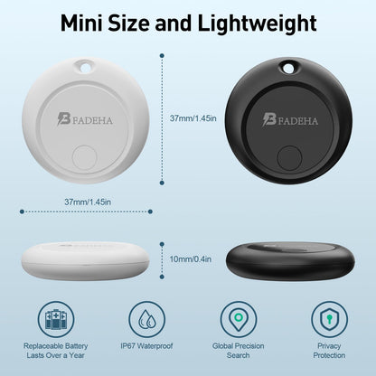 2026 [Apple MFi Certified] (iOS Only) Bluetooth Tracker Smart Finder for Apple Find My iPhone Keys Finder GPS Tracker, 5-10 Years Staying Power, Keys Finder and Item Locator for Wallet, Bags, Passport