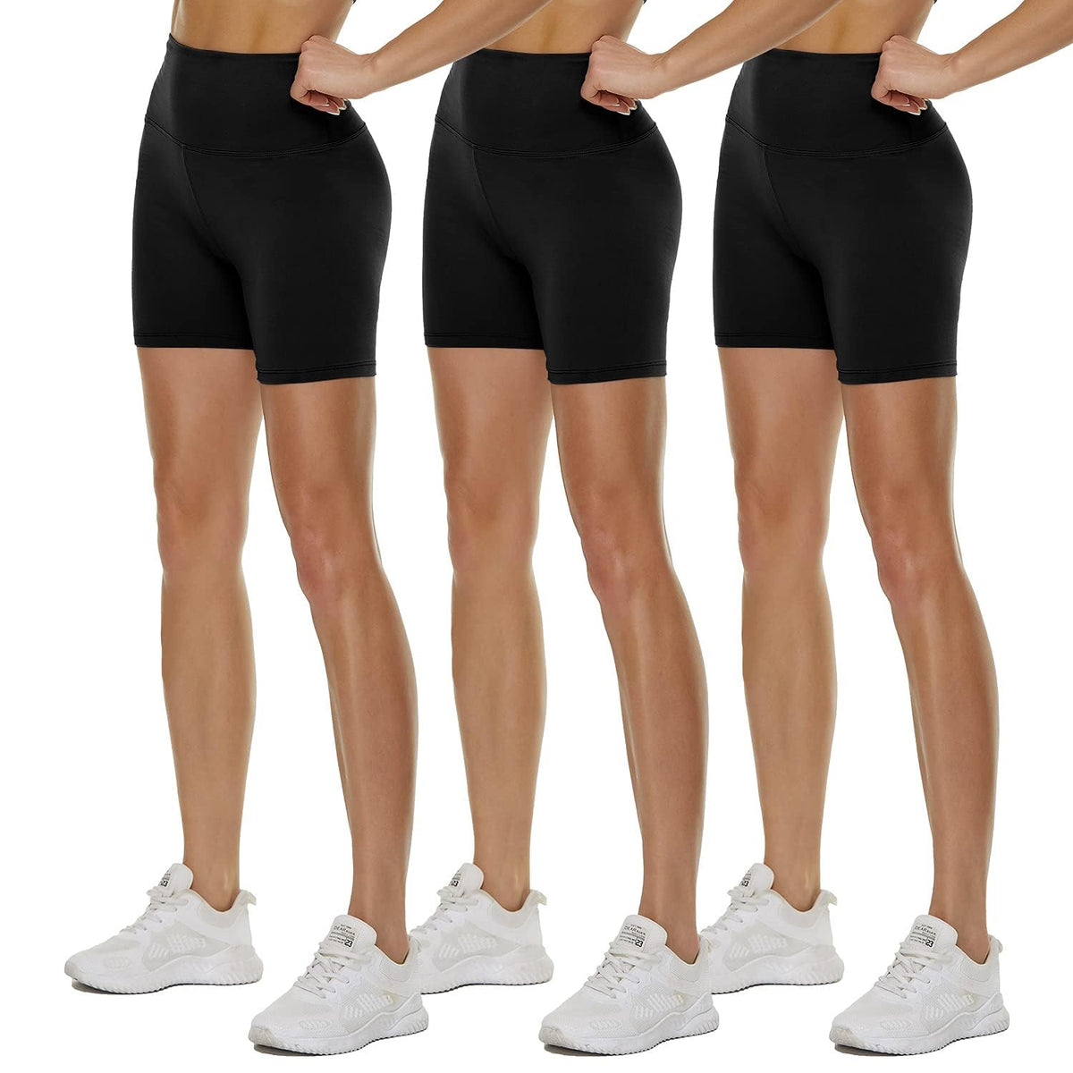 QGGQDD 3 Pack High Waisted Biker Shorts for Women – 3"/ 5"/ 8" Black Workout Yoga Compression Tummy Control Shorts for Running Clothing