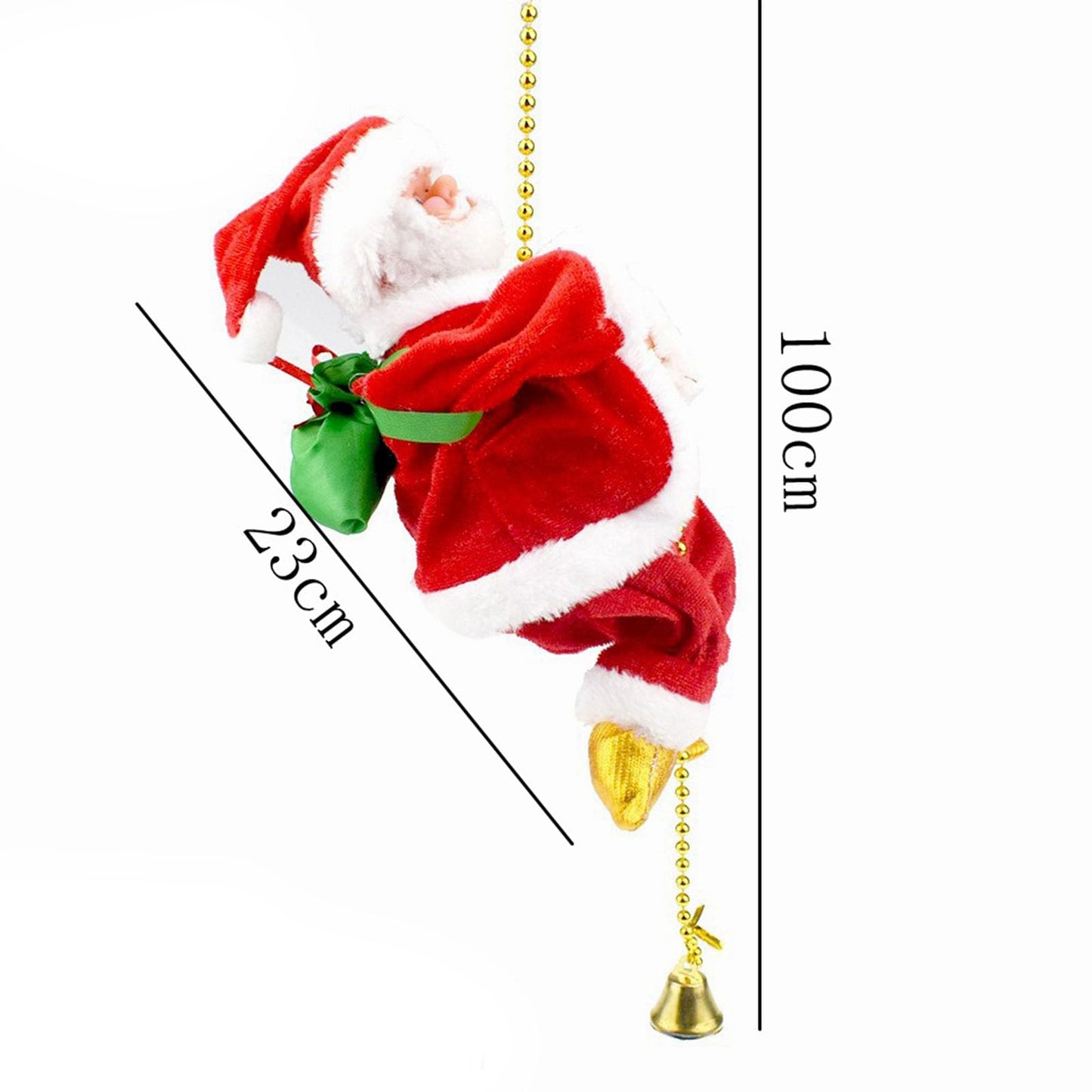 Santa Claus Musical Climbing Rope, 2026 New Electric Climbing Santa on Rope, Hanging Climbing Santa on Rope with Funny Musical, for Christmas Tree Fireplace Home Décor (1PCS)