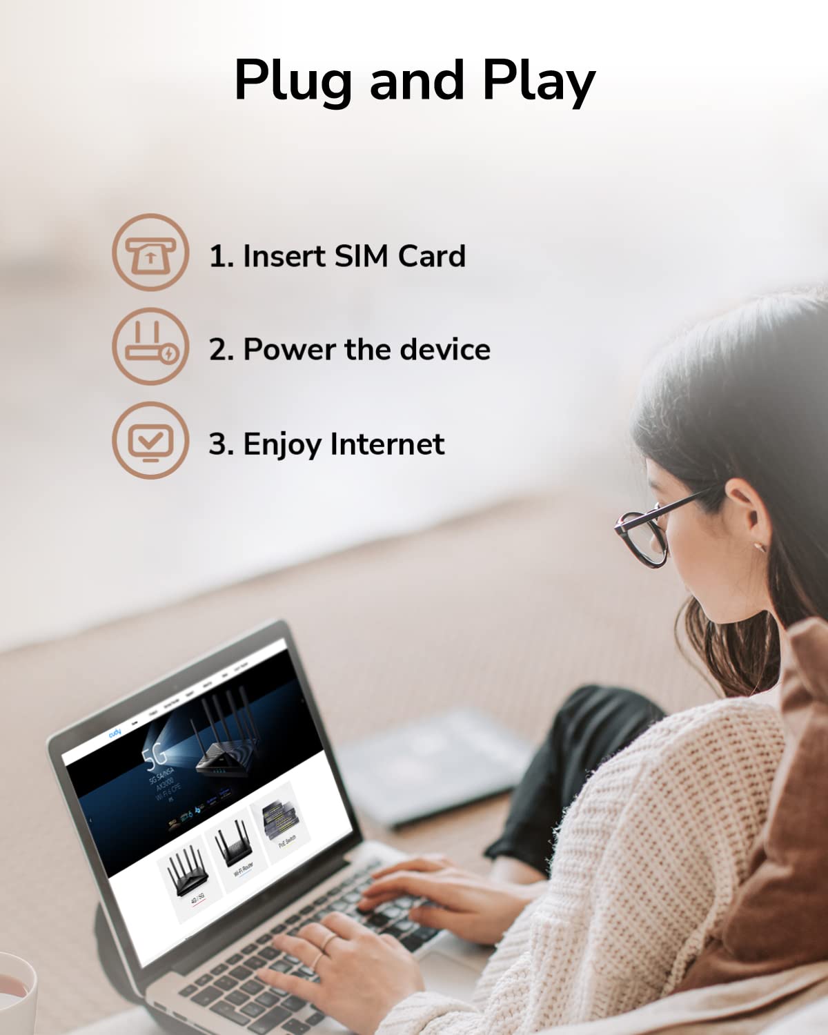 Cudy N300 WiFi Unlocked 4G LTE Cat4 Modem Router with SIM Card Slot, 300Mbps WiFi, MTK Chipset, 5dBi High Gain Antennas, VPN, Cloudflare, LT400