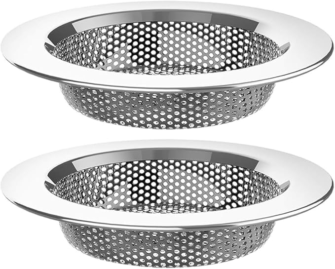 2PCS - Windran Kitchen Sink Drain Strainer, Upgraded Double-Layer Safe Design