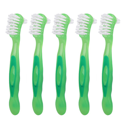 Denture Brush Denture Toothbrush Denture Brush Set Senior Professional Cleaning Brush for Daily Use (Green) Denture Brush Toothbrush Denture Cleaner Brush