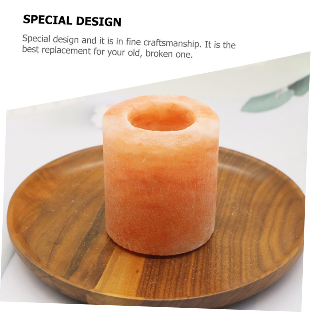ULTECHNOVO Himalayan Crystal Salt Candle Holder Adjustable Meditation Centerpiece for Yoga 3-inch Natural Pink Rock Decorative Table Stand for Home Decor and Spiritual Practices