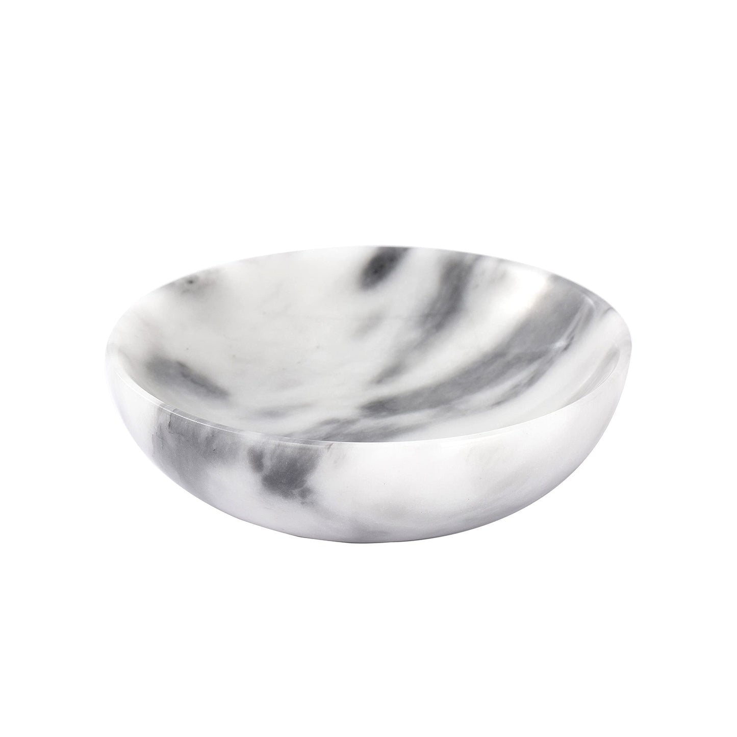 CM CHIC MONDAY 4.72 Inch Mini Decorative Bowls, Natural Small Marble Decorative Bowls for Home Decor, Key Bowl, Coffee Tables Centerpiece, Soap Serving Bowl, Incense Burner, Smudge Bowl