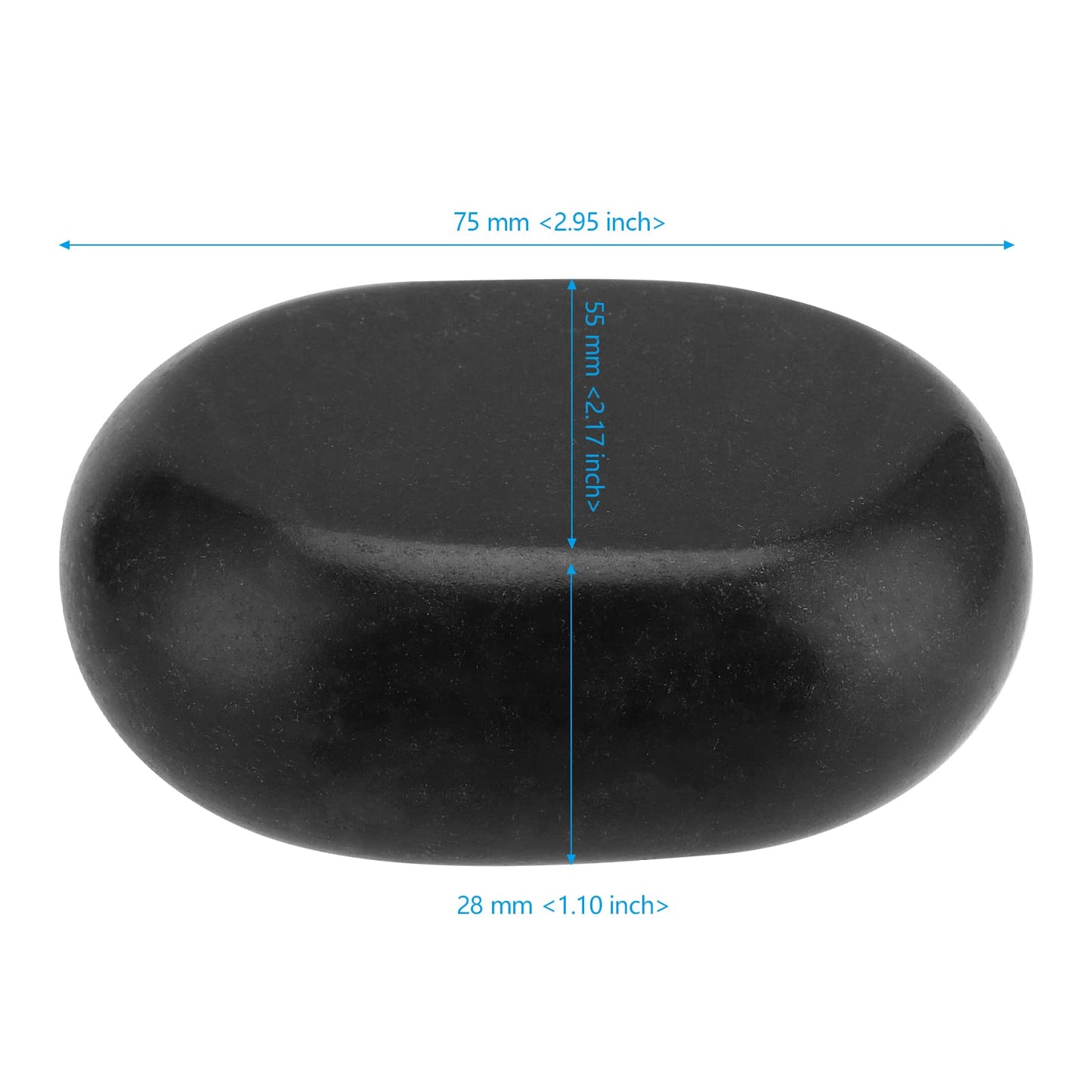 SEHOI 10 Piece 3 Inches Large Basalt Hot Stones, Hot Massage Stones Set, Natural Basalt Hot Rocks Warmer Stone for Professional/Home Spa, Therapy, Relaxation, Healing, Black