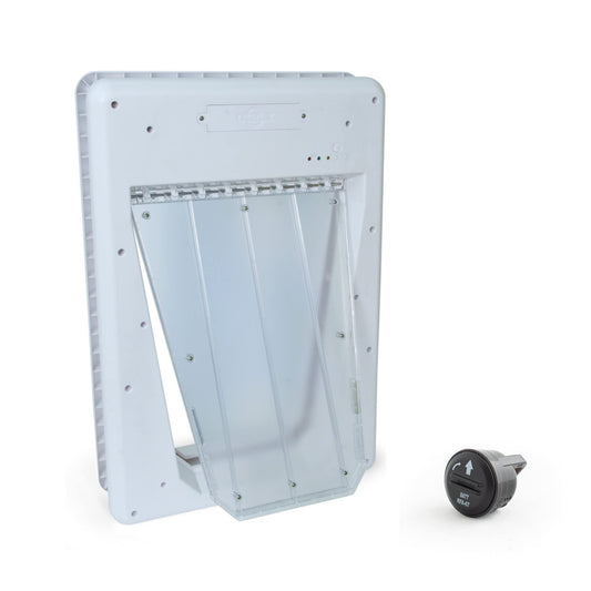 PetSafe Electronic Pet Door - Rust-Proof Programmable Smart Collar-Activated Dog or Cat Entry - Easy Installation & Space-Saving Design - Large - Fits Pets Up to 100 lb