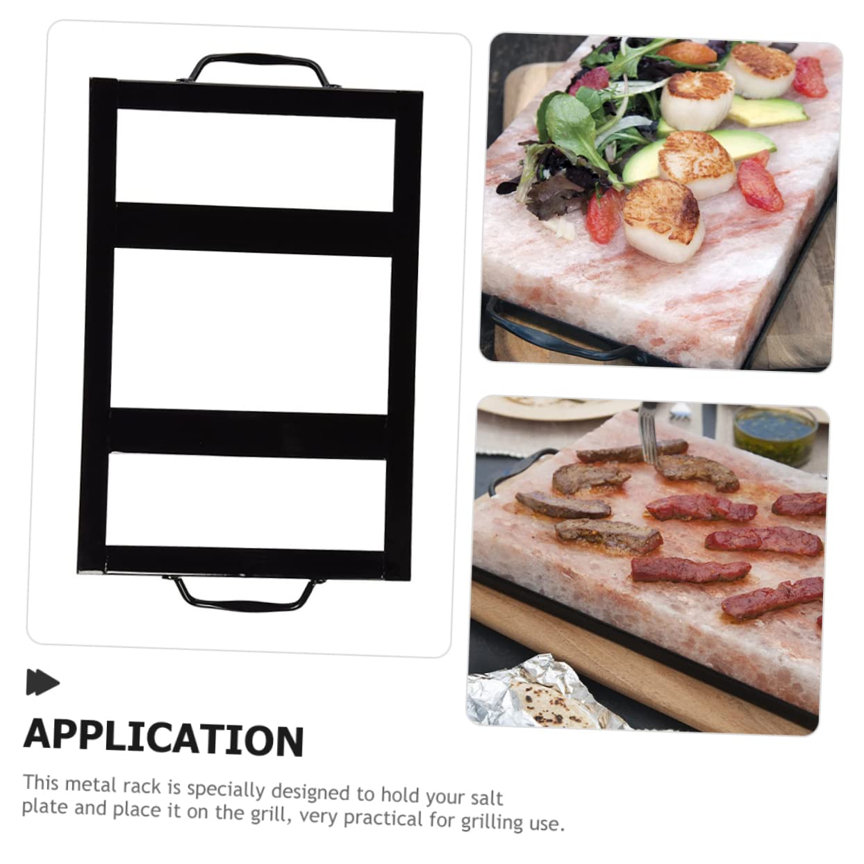 IWOWHERO Salt Block Holder Metal Salt Plate Tray Holder Edges for Easy Cleaning for Home BBQ