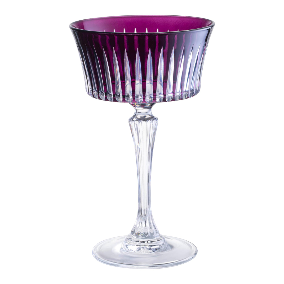 Barski Colored Champagne Coupe Glasses - Amethyst Cocktail Coupe Glass, Stemmed Martini Glassware, Can be used for Dessert, Ice Cream - Amethyst - Set of 6 - Gift Ready - 8.7 oz., Made in Europe