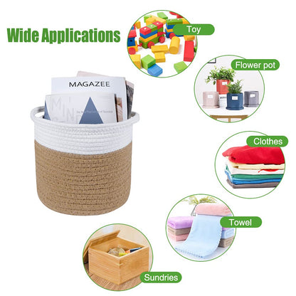 tenn well 20cm Plant Pot with Liner, Cotton Indoor Planter Woven Storage Basket for Indoor Plants Flower Pot and Home Decoration (20cm X 20cm)