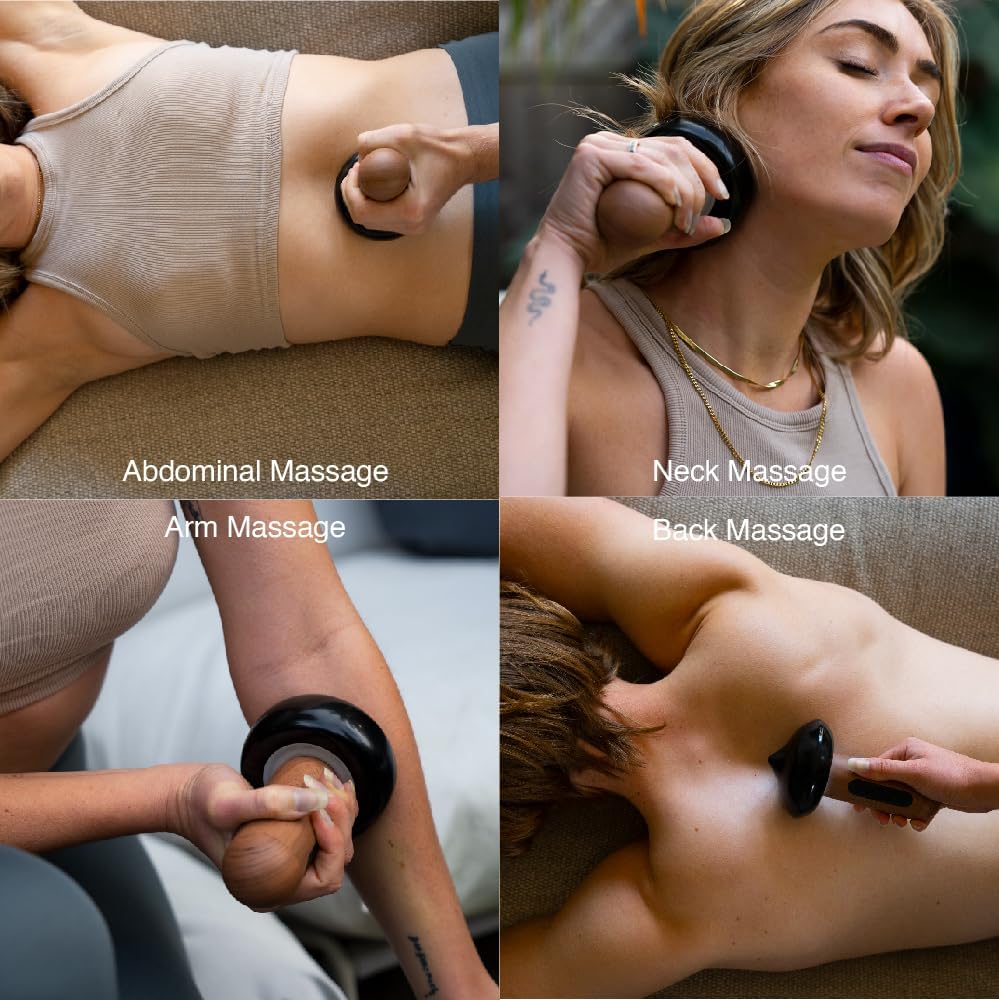 Cordless Hot Stone Massager, Portable Massage Stone Warmer with Adjustable Temperature, Electric Body Massager for Neck Back Shoulder Pain Relief & Deep Tissue Relaxation, Home Spa Therapy Tool