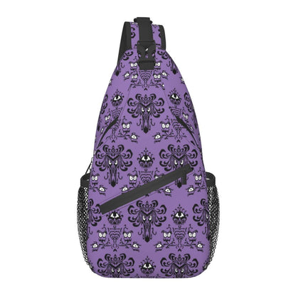 Haunted the Mansion Sling Bag Crossbody Travel Hiking Chest Backpack One Shoulder Daypack for Women Men Unisex Cycling Gym