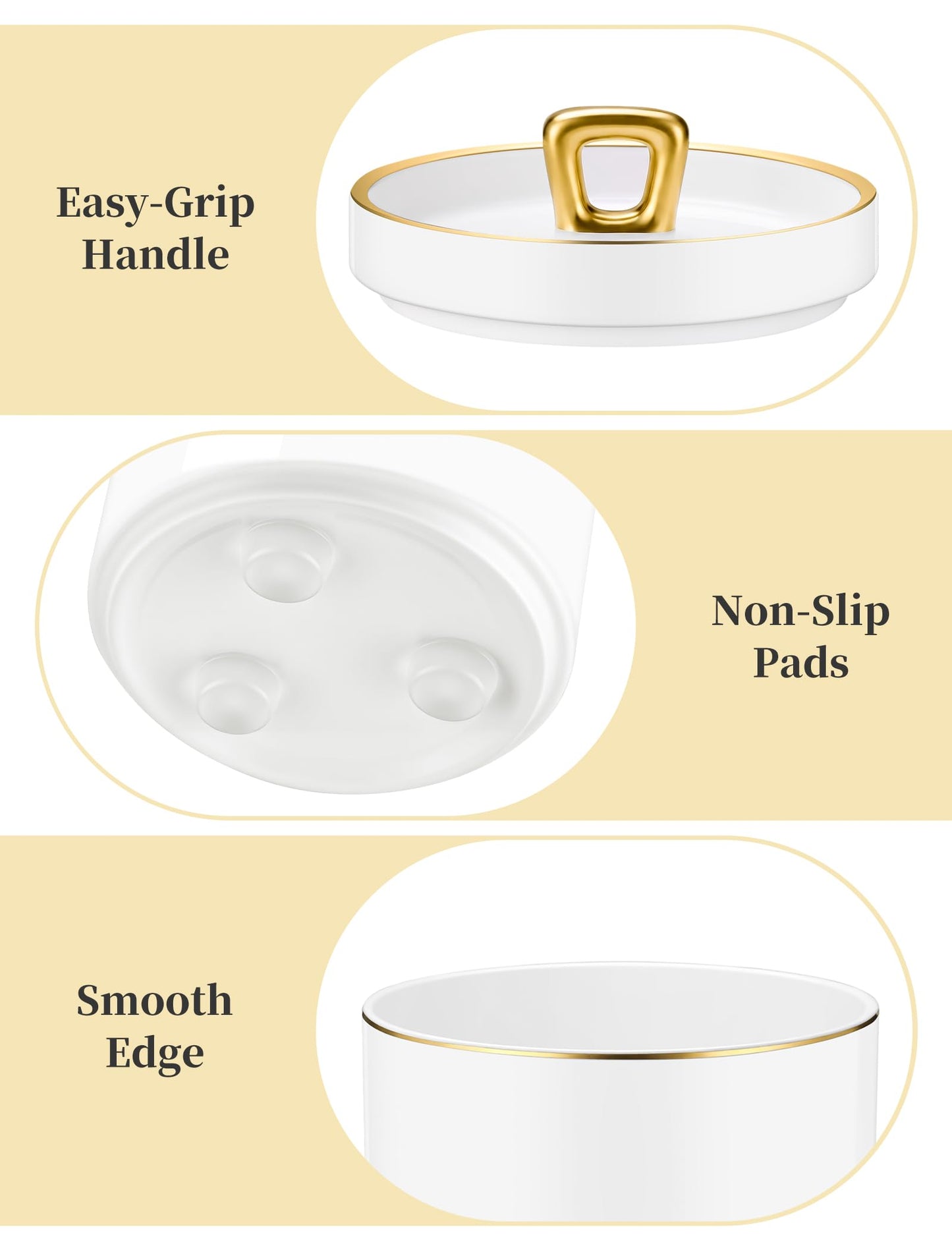 NiHome Ceramic Salt Cellar with Lid and Spoon, Seasoning Container for Salt Sugar Pepper Herbs, Smooth Non-Stick Surface & Non-Slip Base, Kitchen Storage for Countertop and Dining Table, 1 Pack