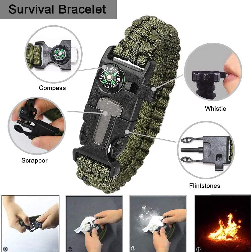 EILIKS Survival Gear, Emergency Survival Kit and Equipment 23 in 1, Cool Top Gadgets Gifts for Men Women Valentines Birthday Fathers Day, Christmas Stocking Stuffers, Camping Accessories
