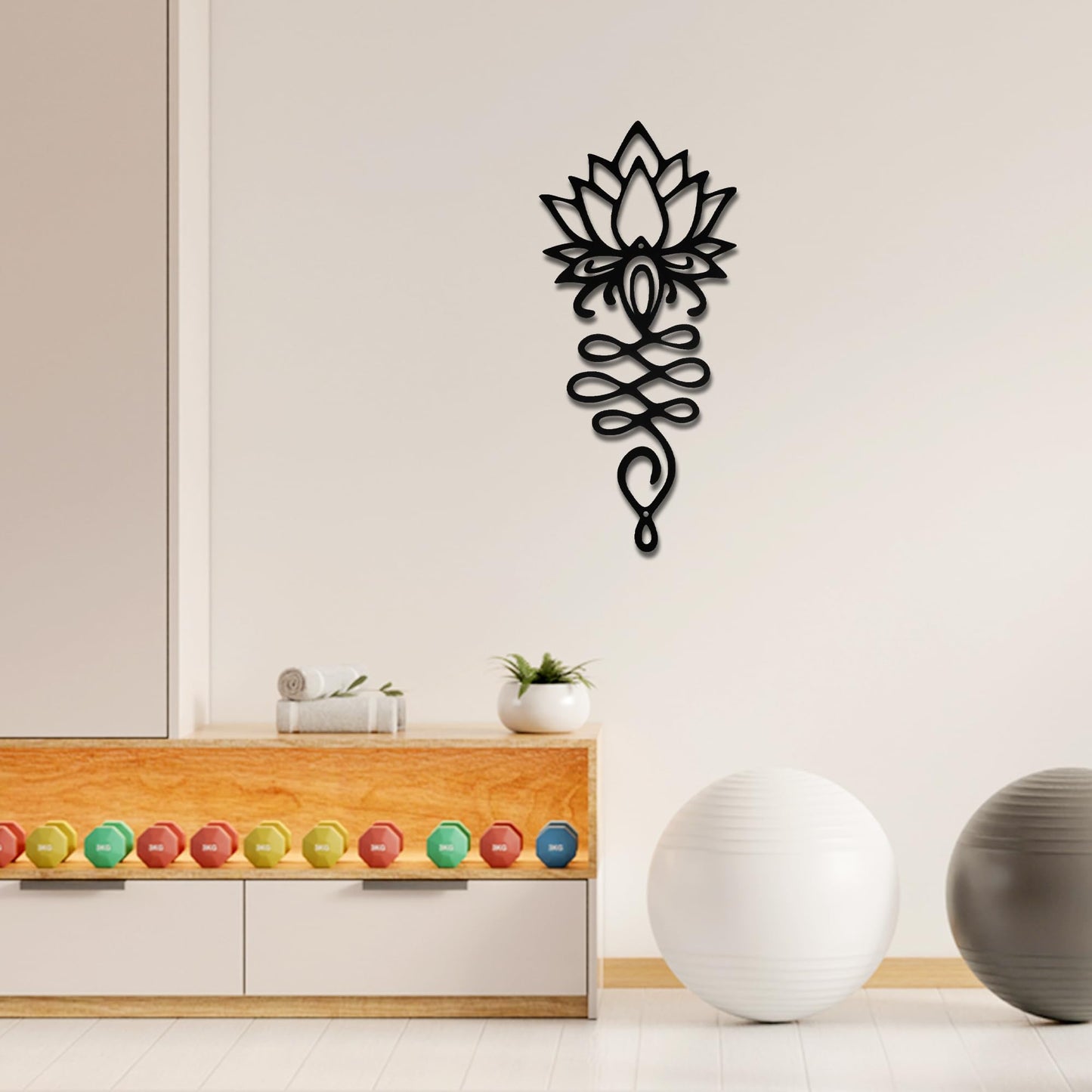 Xedatric Lotus Flower Wall Decor – Black Metal Yoga Wall Art with Lotus Design, Spiritual Home Décor Sculpture for Meditation Spaces, Living Room, Bedroom, Office