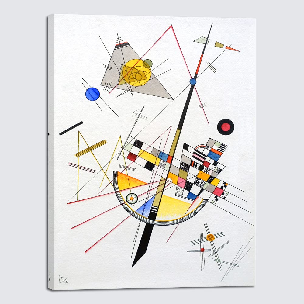 Wieco Art Framed Canvas Wall Art Composition VII, 1913 by Wassily Kandinsky Classic Abstract Famous Paintings Reproductions Canvas Wall Art for Home Decoration